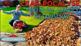 LEAF-POCALYPSE HOW I HANDLE THE 1st FALL CLEANUP WORK SMARTER NOT HARDER REDMAX LEAF BLOWER ZEROTURN