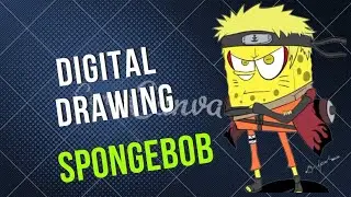 How to Draw Digital Drawing of Spongebob? #digitaldrawings #digitalart #spongebob