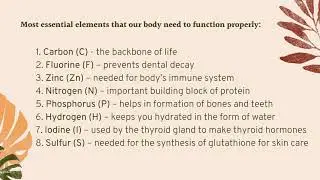 Essential Elements and Compounds
