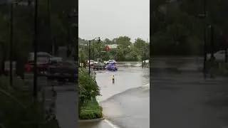 Truck Drivers Through Floods In Tropical Storm Marco
