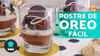 POSTRE de OREO en VASITOS 💙 ¡Fácil, Rápido y Económico!
