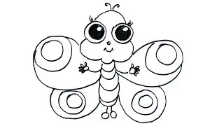 Как нарисовать бабочку. Веселая бабочка. Рисунок фломастером. How to draw a butterfly.