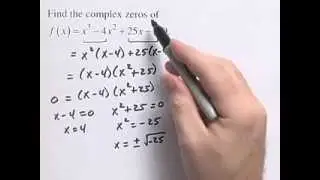 Algebra 2 - Finding Complex Zeros of a Polynomial Function