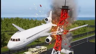 RADIO TOWER vs PLANES - Airplane Crash in BRICK RIGS