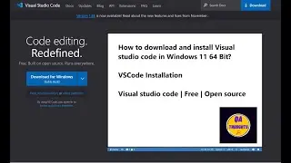 How to Install Visual Studio Code? | Download and perform VSCode Installation | QA Thoughts