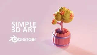 3D Modeling in BLENDER 3.0 - Stylised Plant / Flower Tree (High Poly Model)
