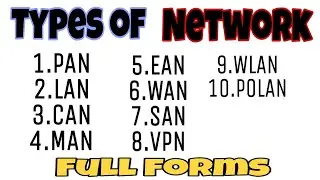 All Types of Network & full forms | What is computer Network | LAN,MAN,WAN,PAN,CAN full Explanation