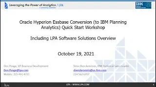 Oracle Hyperion Essbase Conversion to IBM Planning Analytics Quick Start