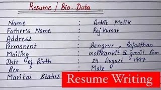 Write an Resume In English | How to Write an Resume Format | Resume Format