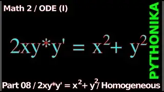 2xyy’=x^2+y^2 | Homogeneous first order ODE | Math 02/08