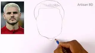 How to draw Realistic face Mauro Icardi 