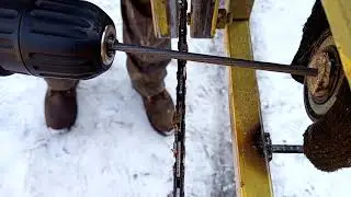 Шуруповёртом правка пильной цепи!!!