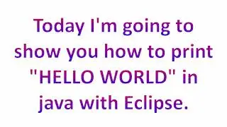 Java "Hello World" Example in Eclipse