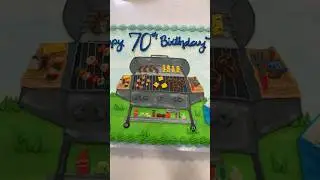 Summer Cookout Cake PART 2🌭☀️🍔❤️ #cake #cakedecorating #shorts