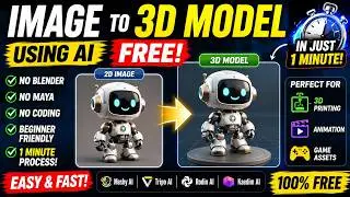 Create 3D Models from Images FREE & FAST | No Blender or Maya Needed (1 Minute AI Tutorial)