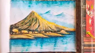 how to draw oil pastel scenery#shorts #ytshorts #trending