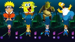 Naruto vs SpongeBob vs Shrek vs The Simpsons - Tiles Hop EDM Rush Mix Blade Master