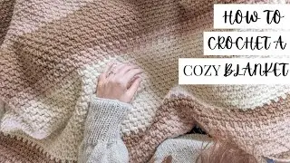 Super Cozy Crochet Striped Blanket - How to Crochet a Striped Blanket Using the Moss Stitch