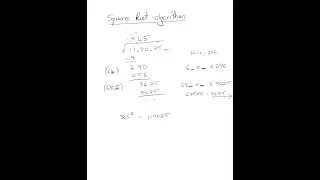 Square Root Algorithm with some examples