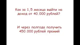Золотой Директор за 1,5 месяца. 40 000р. доход. Через полгода премии 450 000р.