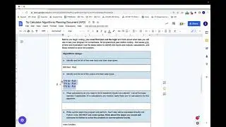 02. Algorithmic Planning Doc