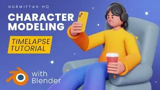 3D Stylized Woman Character Timelapse Process| Blender 3D Modeling Tutorial for Beginner