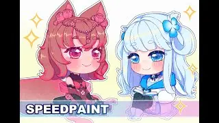 [Drawing process] Meiling & Shiyi  (Paint Tool SAI)