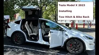 Tesla Model X 2023 Installing Tow Hitch and Bike Rack