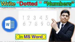 How to write Dotted Numbers in MS Word. With Easy and Simple Method.