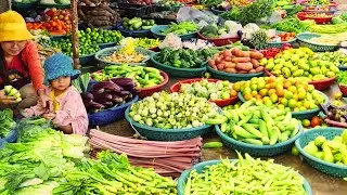 An Insider's Kien Svay Plaza Food Market | Cambodian Food Market Lifestyle And People Activities