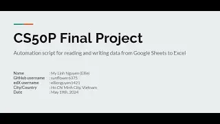 Automation Script for GSheets-to-Excel operations - CS50P Final Project