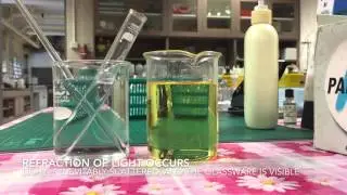 Differential Refraction of Light - in Pyrex-Oil and Pyrex-Water Mixtures