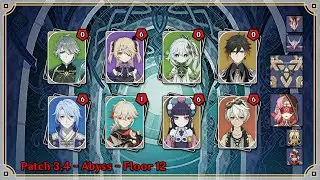[3.4] - Abyss - Floor 12 / 9 stars - Alhaitam / Ayato - Genshin Impact