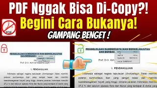 CARA MEMBUKA DOKUMEN PDF YANG TIDAK BISA DICOPY