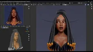 Let's Sculpt an Afro Girl 🪮👱🏿‍♀️ in Blender (2D to 3D Sculpting Timelapse)