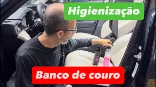 Como higienizar banco de couro. Como fazer higienização de banco de couro claro. Higienizando banco