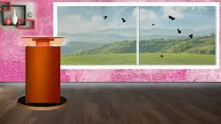 Virtual Infotainment set with standing podium. Like & Subscribe.