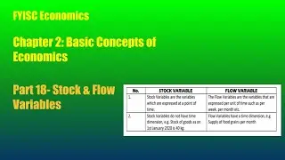 FYISC Chapter 2 - Stock & Flow variables