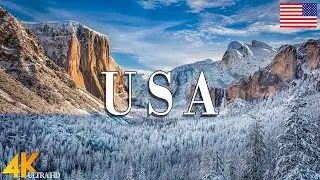 Winter USA 4K Ultra HD • Stunning Footage USA, Scenic Relaxation Film with Calming Music