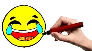 How to Draw a Laughing Smiley/Emoji...Как Нарисовать Смеющийся Смайлик/Эмоджи