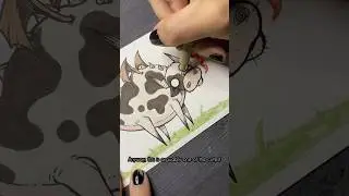Dragon in cow font. #art #dragon #cow #sillyart #artist #cuteart #weirdart #alcoholmarkers