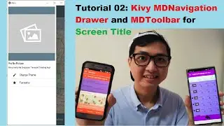 Kivy Mobile App #02 | How to create Kivy MDNavigation Drawer and MDToolbar for Screen Title