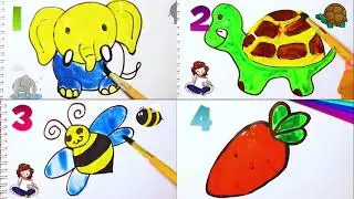 Who's faster? #6 Drawing 4 different pictures for kids