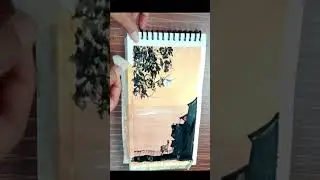 scenery with watercolor shorts #viral #youtubeshorts #viralshorts  #ytshorts