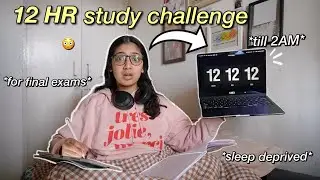 12 HOURS study challenge📚🎧!  studying for exams, library sessions, till 2am✨