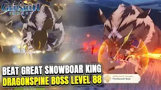 Beat Great Snowboar King Dragonspine Locations Genshin Impact 1.2 Gameplay
