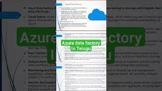1.Azure data factory in Telugu|#azuredatabricks #azure #shorts #azuredatafactory #youtubeshorts