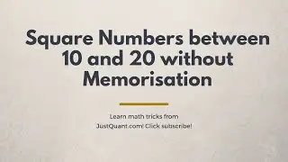 Vedic Maths | Square Numbers Between 10 and 20 | Square | Square Trick