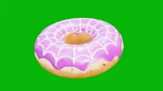 Cartoon Round Cake & Dunkin' Donut 3D Icon | Green Screen Round Effect Animation Video 4K Free