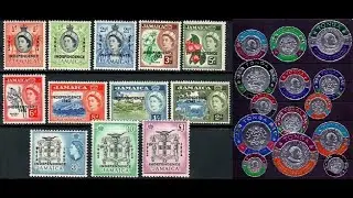 Обзор на распаковку  марок  - Почтовые марки Британской колонии - Ямайка 1962 г. и Тонга 1967 г.